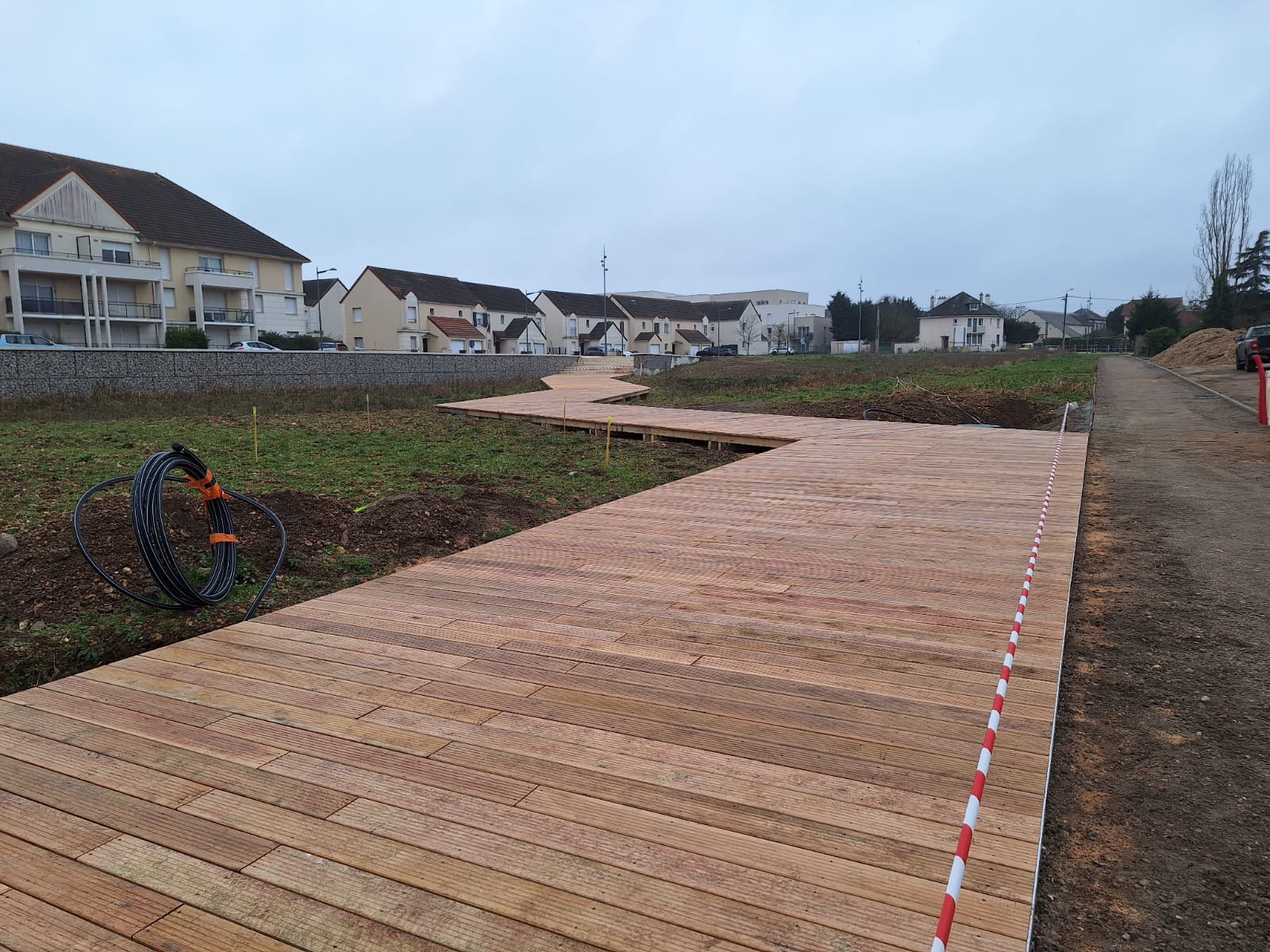 Platelage public chene